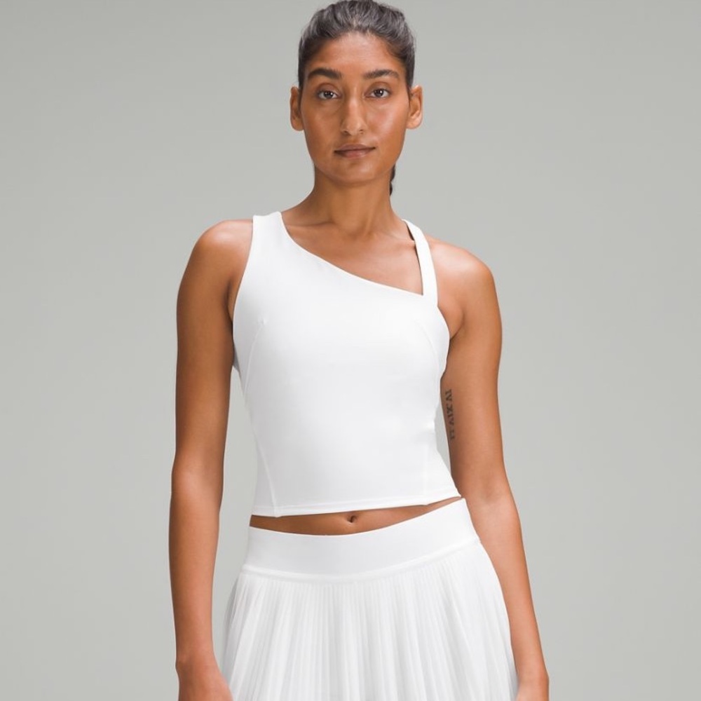 Lululemon Tennis White Asymmetrical Tank Top